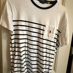 Polo by Ralph Lauren Navy and White Striped Tee
